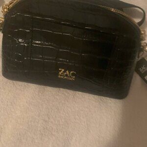 ZAC POSEN Black Leather Crossbody Bag